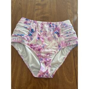 Torrid Woman’s Hi Rise Swim Bottom Smoothing Criss Cross Side Pink Size 0